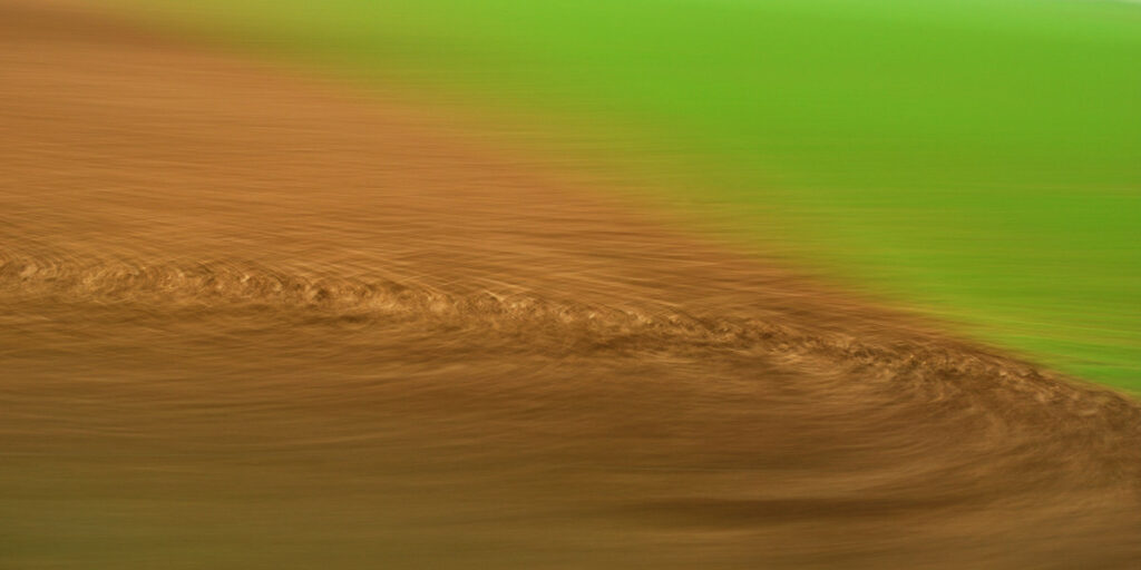 abstract photo art, green and brown patterns created by motion blur